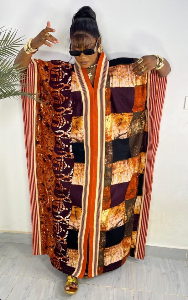 Robe wax marron mosaïque