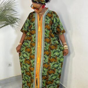 Robe wax verte abstrait C23