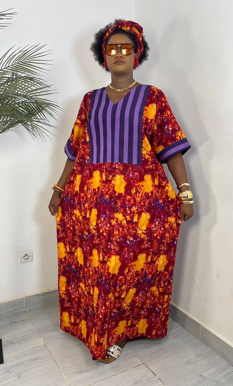 robe africaine bordeaux femme