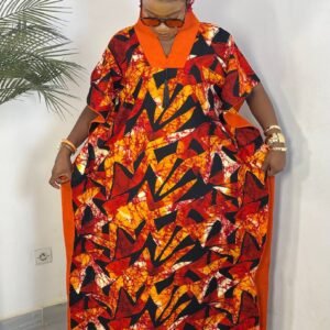 Robe pagne midi jaune C10