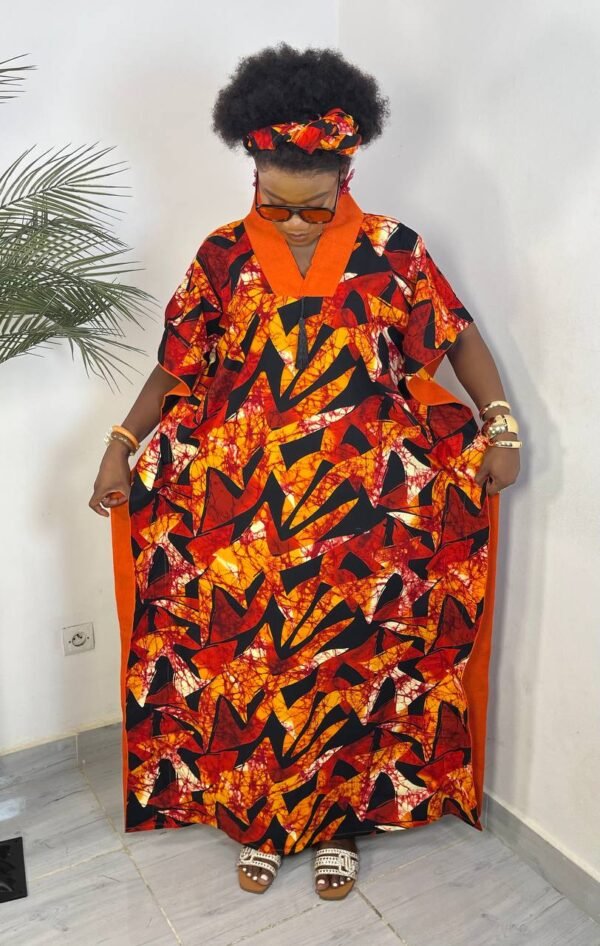 robe pagne midi jaune femme Côte d’Ivoire